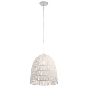 15" 1-Light Imara Pendant Hemp White - River of Goods: Adjustable Height, Indoor Use, UL Listed - 1 of 4