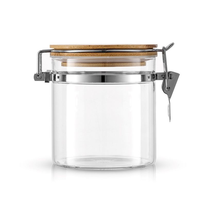 JoyJolt Kitchen Storage Jars with Airtight Bamboo Clamp Lids - 19 oz - Set of 2, 5 of 9