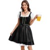 Womens Velvet Short Sleeve Color Block Apron Dress Two Piece Set Ruffle Neck Dress - 2 of 4