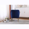 Okak Modern Velvet Accent Chair Living Room Chair with Upholstered Mid-Century Stylish Armchair with Golden Wood Legs for Reading Room Bedroom - 3 of 4