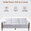 Okak Modern Solid Wood Teddy Fabric Futon Sofa for Living Room Bedroom,3-Seat Rest Sofa with Comfy Backrest & Curved Armrest - 4 of 4