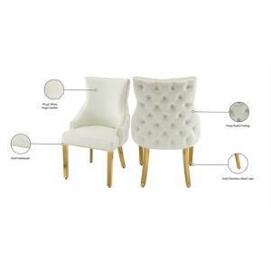 Meridian Furniture Tuft White Vegan Leather Dining Chair (Set of 2) - 1 of 4