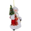 Northlight Santa Claus with Christmas Tree Glass Ornament - 6.25" - Red and White - 3 of 4