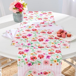 The Lakeside Collection Floral Heart Set of 4 Placemats or Table Runner - Table Runner - 1 of 4