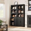 Farmhouse Book Case with Doors, 5 Tier Book Shelf with Cabinet, Wood 68.7" Tall 5 Shelf Book Case for Living Room, Home Office - 4 of 4