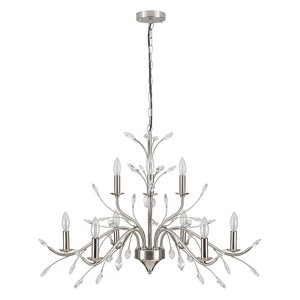 LLHZSY 9-Lights Farmhouse Retro Tree Branch Crystal Chandelier Candle-Style Pendant Light Fixture-Bronze/Nickel - 1 of 4