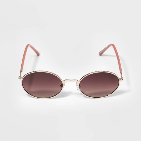 Gold oval outlet sunglasses