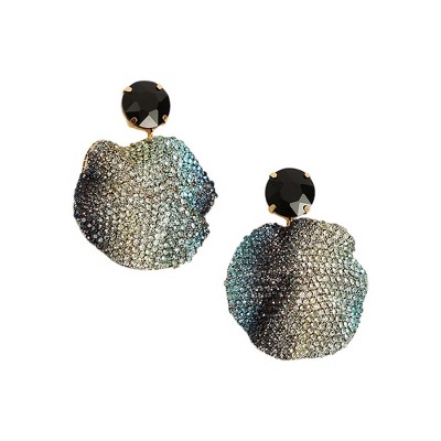 SOHI Women's Crystal Silver:Sky Blue The Glacier Swirl Drop Earrings