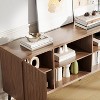 Modern Fluted TV Stand for Up to 75" TVs - Media Console w/ Open Storage & Shelves - Entertainment Center Cabinet for Living Room - 4 of 4