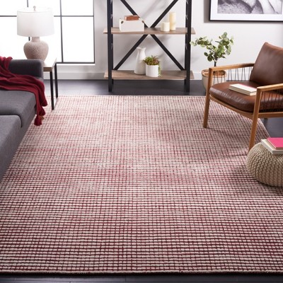 Abstract Hand Tufted Wool Checkered Rug