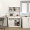 KWPZQEB Kitchen Pantry Cabinet, Farmhouse Kitchen Tilt Out Trash Cabinet, Barn Door & 3 Adjustable Shelves, Large Kitchen Cabinet for Kitchen, White - 3 of 4