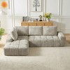 111.4'' Faux Fur L-Shaped Sectional Oversized Sofa with Tufted Surface and No Assembly Required - 3 of 4