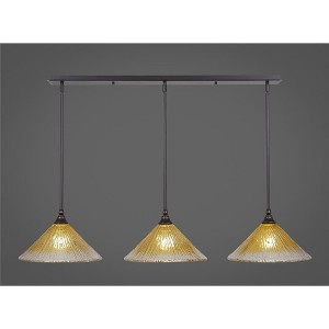 Toltec Lighting Any 3 - Light Chandelier in  Dark Granite with 12" Gold Champagne Crystal Shade - 1 of 1