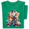 Collections Etc Adorable Kitten Christmas Tree Short Sleeve Graphic Tee - 2 of 4