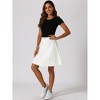 INSPIRE CHIC Women's High Waist A-Line Flared Pleated Above Knee Denim Skirt - 2 of 4