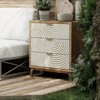 JIONJOY 3-Drawer Farmhouse Nightstand - Fully Assembled Black Dresser with Wood Ring Motif, Solid Wood & MDF - 4 of 4