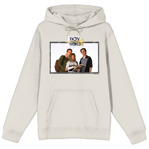 Boy Meets World Cory, Topanga, and Shawn Adult White Graphic Hoodie - 1 of 2