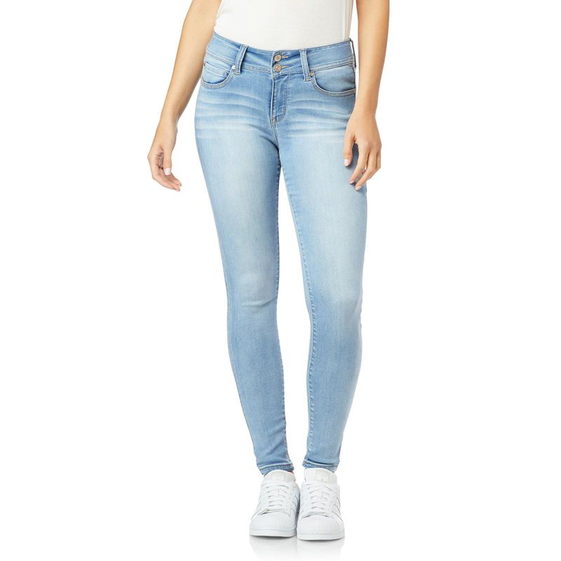WallFlower Women's Ultra Skinny Mid-Rise Insta Soft Juniors Jeans (Standard and Plus), 1 of 10