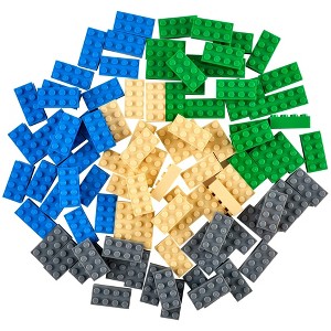 Strictly Briks Classic Bricks Starter Kit, Blue, Green, Gray, and Sand, 96 Pieces, 2x4 Studs, Compatible with All Major Brick Brands - 1 of 4