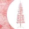 Aghana Digitals 150cm Slim Pink Semi-Round Artificial Half Christmas Tree with PVC Tips, Steel - 3 of 4