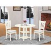 HomeStock 3-Pc Linen White Finish Round Solid Wood Top With Dropleaf Dining Table Set - 2 of 4