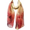 Wrapables Lightweight Sheer Silky Feeling Georgette Scarf, Red Lotus Flower - 3 of 4