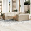 vidaXL 11 Piece Patio Sofa Set with Cushions Beige and Cream Poly Rattan - 6x Middle 4x Corner Table - 2 of 4