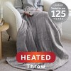Sunbeam 50" x 60" Quilted Nordic Velvet Reverse Shearling Heated Throw Electric Blanket Dove Gray: Lightweight, Machine Washable - 2 of 4