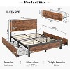 Bed Frame with Storage, 4 Drawers and Heavy Duty Strong Metal Support Bed Frame with Wooden Headboard and Footboard - 2 of 4
