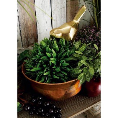 Set of 4 Rustic Copper Low Bowl Metal Planters