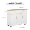 Aghana Digitals Rolling Kitchen Cart with Wood Top, 2 Drawers, 3-Door Cabinets, Adjustable Shelves - 4 of 4
