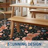 Modern Pastoral Machine Washable Area Rug Non Slip Soft Floral Butterfly Printed Indoor Floor Cover Low Pile Non Shedding Rug for Living Room Bedroom - 4 of 4