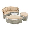 YOOCOZZ PE Rattan Round Outdoor Two-Tone Weave Sunbed with Removable Cushion and Retractable Canopy - 2 of 4