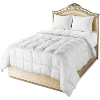 Queen White Cotton Down Alternative Reversible Comforter