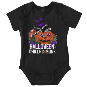 Funny Halloween Chilled to the Bone Baby Romper Boys or Girls Brisco Brands - 1 of 4