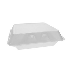 Pactiv Evergreen SmartLock Foam Hinged Lid Container, X-Large, 9.5 x 10.5 x 3.25, White, 250/Carton - 1 of 3