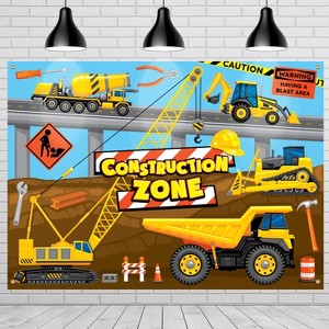 Treasures Gifted Construction Backdrop Banner - Construction Party Supplies - 1 of 4