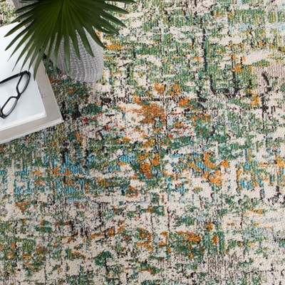 Turquoise Tides Hand-Knotted 2'2" x 4' Synthetic Area Rug