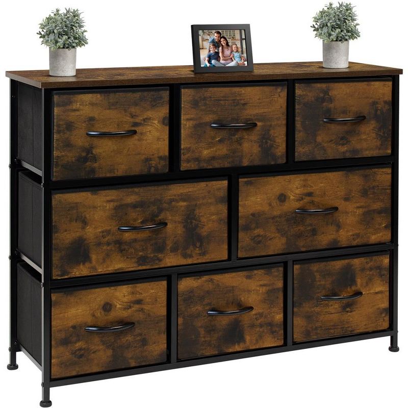 Sorbus 8 Drawers Wide Dresser - Organizer Unit with Steel Frame Wood Top and handle, Fabric Bins - Amazing for household decluttering, 2 of 6