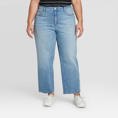 straight leg jeans for plus size