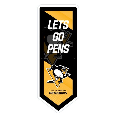Evergreen Ultra-Thin Glazelight LED Wall Decor, Pennant, Pittsburgh Penguins- 9 x 23 Inches Made In USA
