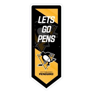 Evergreen Ultra-Thin Glazelight LED Wall Decor, Pennant, Pittsburgh Penguins- 9 x 23 Inches Made In USA - 1 of 4