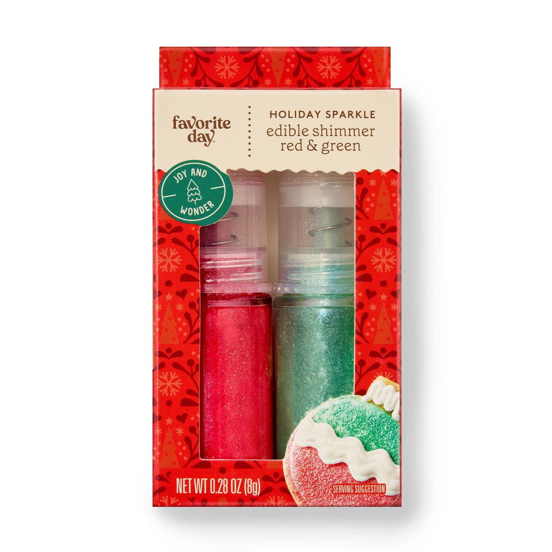 Holiday Red & Green Glitter Dust Pump - 0.28oz - Favorite Day™