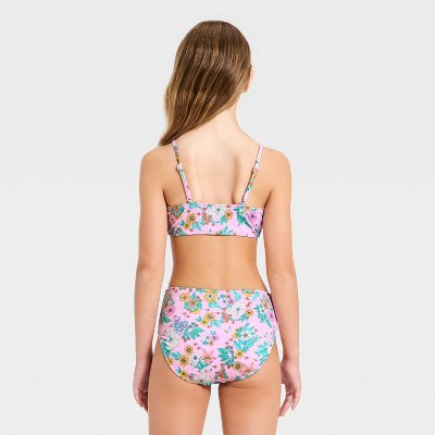 Art Class Girls' Sandy Bouquet Floral Bikini Set - art class™ Pink L — фото 2