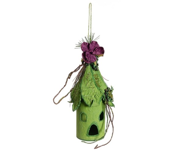 Allstate 8.5" Princess Garden Birdhouse Christmas Ornament - Green