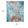 HomeRoots 8' X 10' Aqua Blue and Bronze Abstract Hand Knotted Area Rug - 3 of 4