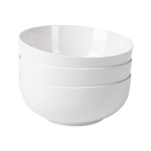 7" White Ceramic Bowls Set of 3, Oatmeal/Rice/Cereal Bowl, Kitchen Soup Bowls, Dessert Bowls, Fruit Bowl,Salad Bowl, Dishwasher & Microwave Safe - 1 of 4