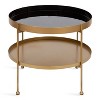 Kate and Laurel Nira Round Metal Coffee Table, 26" Diameter, Black and Gold - 2 of 4