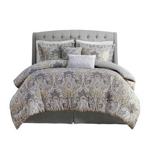 LIVN CO. 6 Piece Damask Patterned Cotton Sateen Comforter Set - image 1 of 4