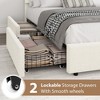 Bed Frame with 2 Drawers, Kids Boucle Upholstered Platform Bed, Chic Round Headboard, No Box Spring Needed - 3 of 4